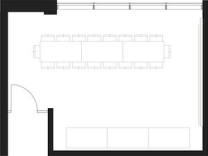Bestuhlungsvariante Blocktafel in unserem Tagungsraum